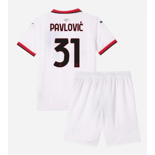 Dres AC Milan Strahinja Pavlovic #31 Gostujuci za djecu 2024-25 Kratak Rukav (+ kratke hlače)